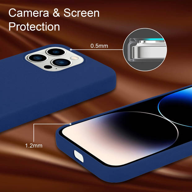 Cadorabo Hoesje geschikt voor Apple iPhone 14 PRO MAX Case in LIQUID BLAUW - Beschermhoes TPU silicone Cover