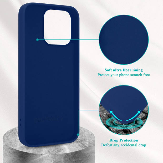 Cadorabo Hoesje geschikt voor Apple iPhone 14 PRO Case in LIQUID BLAUW - Beschermhoes TPU silicone Cover