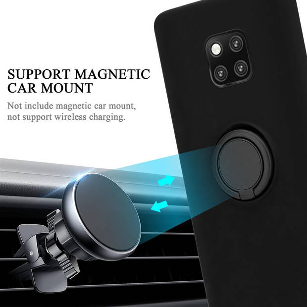 Cadorabo Hoesje geschikt voor Huawei MATE 20 PRO in LIQUID ZWART - Beschermhoes van TPU silicone Case Cover met ring