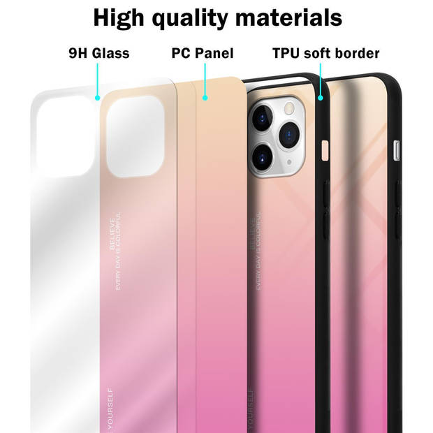 Cadorabo Hoesje geschikt voor Apple iPhone 11 PRO MAX in GEEL - ROZE - Tweekleurige beschermhoes TPU-silicone Case Cover