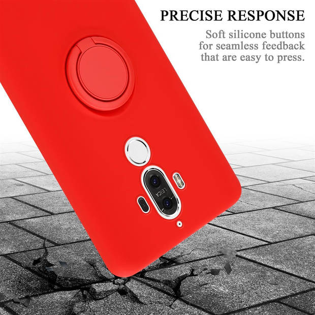 Cadorabo Hoesje geschikt voor Huawei MATE 9 in LIQUID ROOD - Beschermhoes van TPU silicone Case Cover met ring