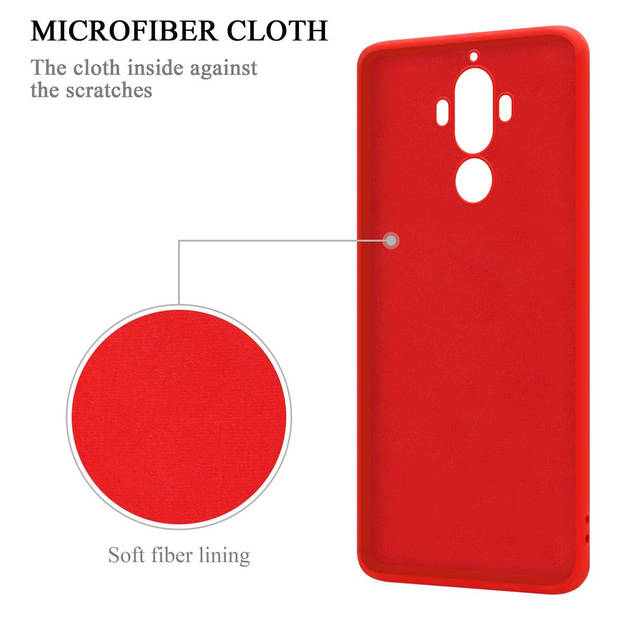 Cadorabo Hoesje geschikt voor Huawei MATE 9 in LIQUID ROOD - Beschermhoes van TPU silicone Case Cover met ring