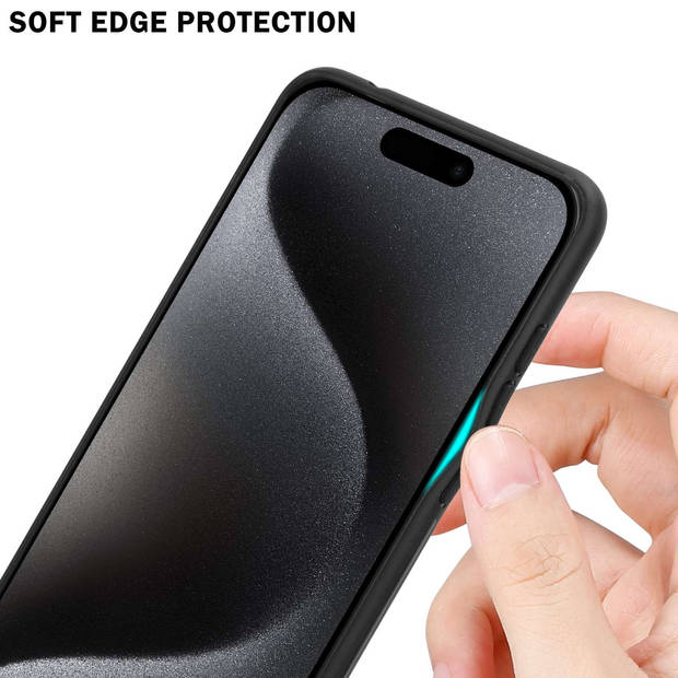 Cadorabo Hoesje geschikt voor Apple iPhone 15 PRO in ROOD - ZWART - Tweekleurige beschermhoes TPU-silicone Case Cover