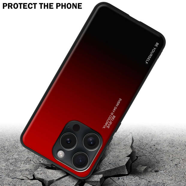 Cadorabo Hoesje geschikt voor Apple iPhone 15 PRO MAX in ROOD - ZWART - Tweekleurige beschermhoes TPU-silicone Case