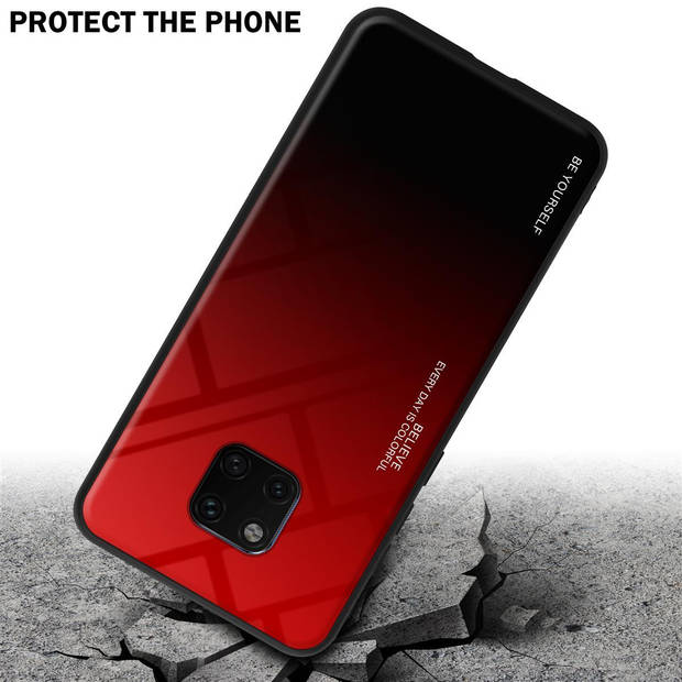 Cadorabo Hoesje geschikt voor Huawei MATE 20 PRO in ROOD - ZWART - Tweekleurige beschermhoes TPU-silicone Case Cover