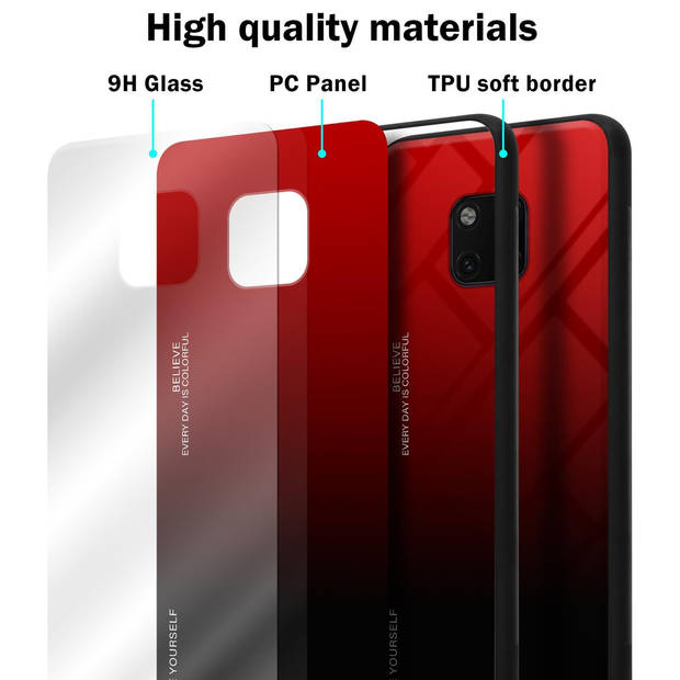 Cadorabo Hoesje geschikt voor Huawei MATE 20 PRO in ROOD - ZWART - Tweekleurige beschermhoes TPU-silicone Case Cover