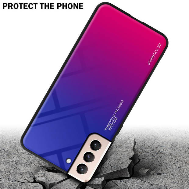 Cadorabo Hoesje geschikt voor Samsung Galaxy S21 PLUS in PAARS - ROOD - Tweekleurige beschermhoes TPU-silicone Case