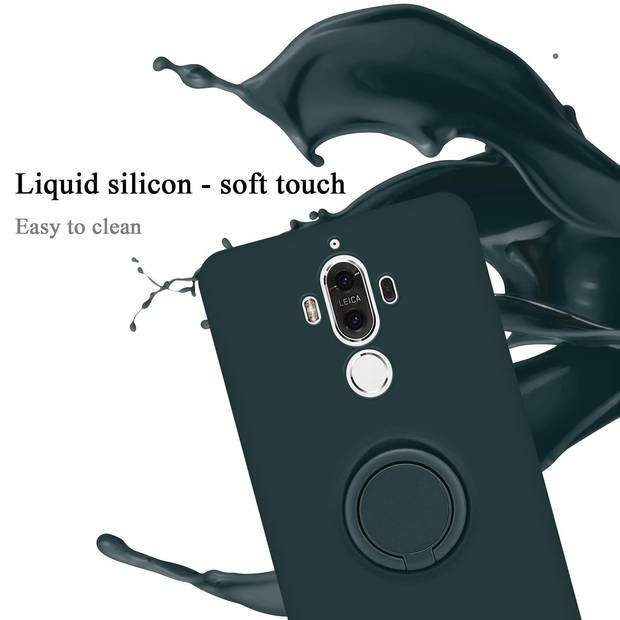 Cadorabo Hoesje geschikt voor Huawei MATE 9 in LIQUID GROEN - Beschermhoes van TPU silicone Case Cover met ring