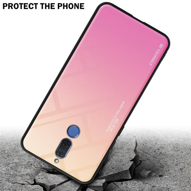 Cadorabo Hoesje geschikt voor Huawei MATE 10 LITE in GEEL - ROZE - Tweekleurige beschermhoes TPU-silicone Case Cover