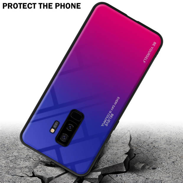 Cadorabo Hoesje geschikt voor Samsung Galaxy S9 PLUS in PAARS - ROOD - Tweekleurige beschermhoes TPU-silicone Case Cover