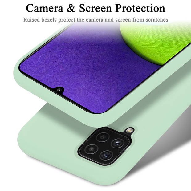 Cadorabo Hoesje geschikt voor Samsung Galaxy A22 4G / M22 / M32 4G Case in LIQUID LICHT GROEN - Beschermhoes TPU