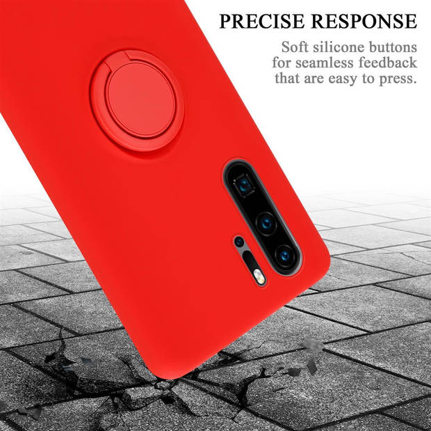 Cadorabo Hoesje geschikt voor Huawei P30 PRO in LIQUID ROOD - Beschermhoes van TPU silicone Case Cover met ring