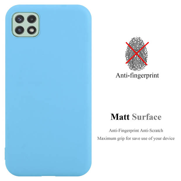 Cadorabo Hoesje geschikt voor Samsung Galaxy A22 5G in CANDY BLAUW - Beschermhoes TPU silicone Case Cover