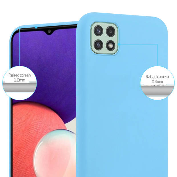 Cadorabo Hoesje geschikt voor Samsung Galaxy A22 5G in CANDY BLAUW - Beschermhoes TPU silicone Case Cover