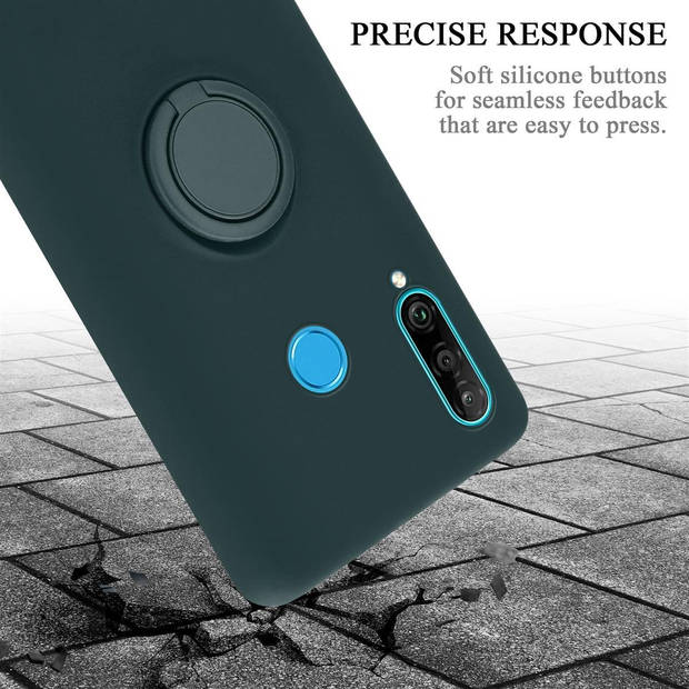 Cadorabo Hoesje geschikt voor Huawei P30 LITE in LIQUID GROEN - Beschermhoes van TPU silicone Case Cover met ring