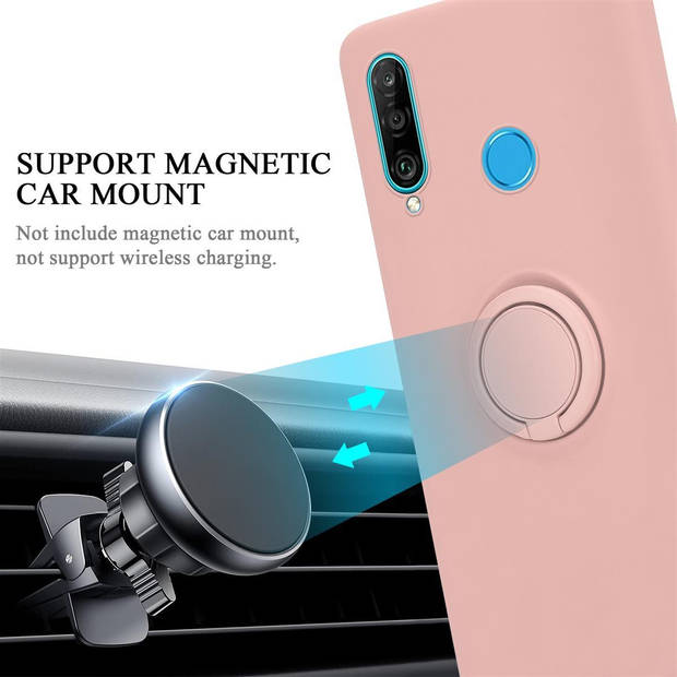 Cadorabo Hoesje geschikt voor Huawei P30 LITE in LIQUID ROZE - Beschermhoes van TPU silicone Case Cover met ring