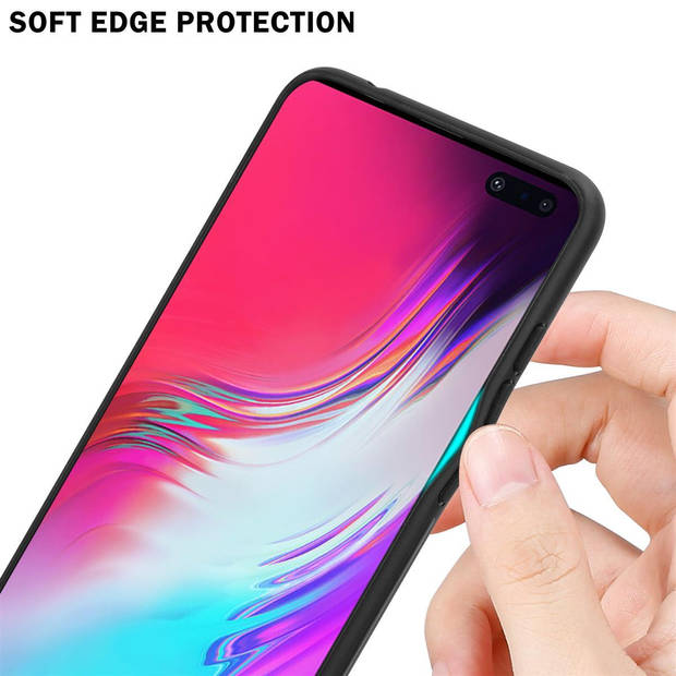 Cadorabo Hoesje geschikt voor Samsung Galaxy S10 5G in GEEL - ROZE - Tweekleurige beschermhoes TPU-silicone Case Cover