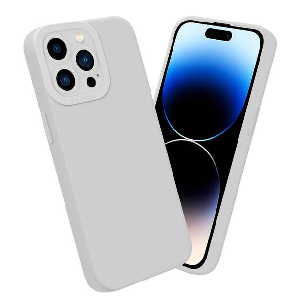 Cadorabo Hoesje geschikt voor Apple iPhone 14 PRO in FLUID WIT - Beschermhoes TPU silicone Cover Case