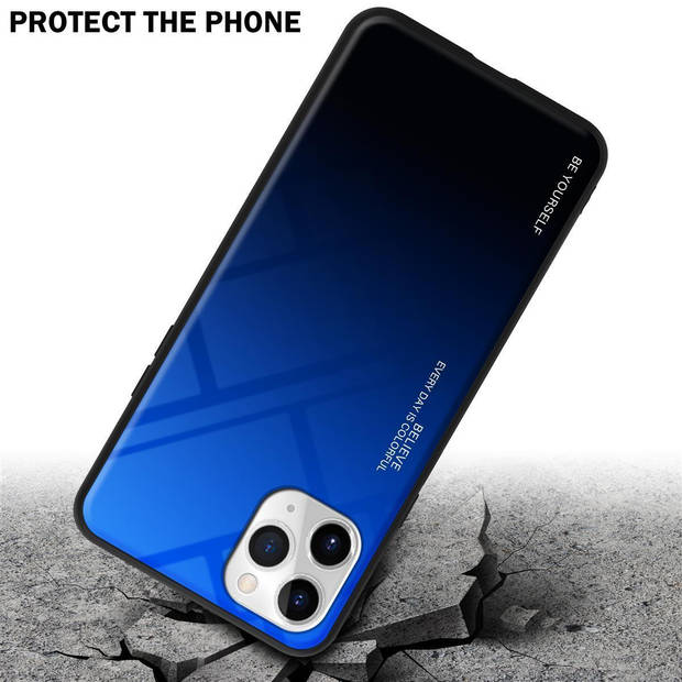 Cadorabo Hoesje geschikt voor Apple iPhone 11 PRO in BLAUW - ZWART - Tweekleurige beschermhoes TPU-silicone Case Cover