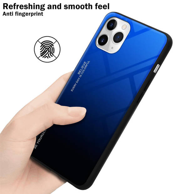 Cadorabo Hoesje geschikt voor Apple iPhone 11 PRO MAX in BLAUW - ZWART - Tweekleurige beschermhoes TPU-silicone Case