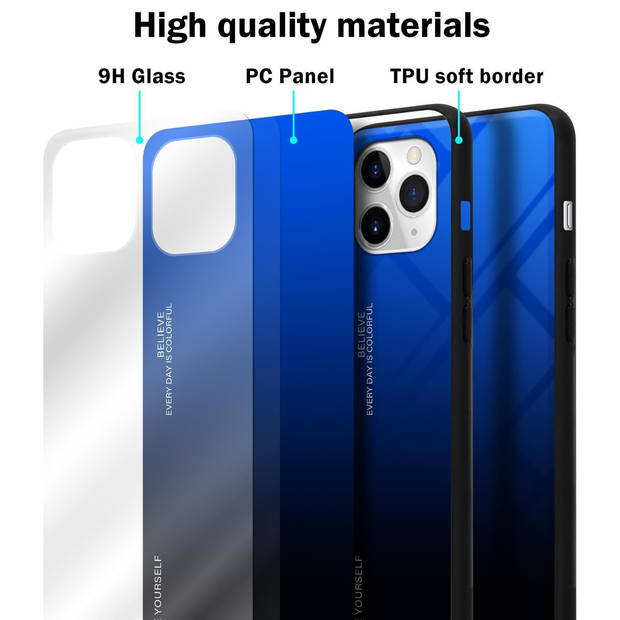 Cadorabo Hoesje geschikt voor Apple iPhone 11 PRO in BLAUW - ZWART - Tweekleurige beschermhoes TPU-silicone Case Cover