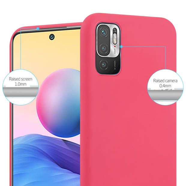 Cadorabo Hoesje geschikt voor Xiaomi RedMi NOTE 10 5G / POCO M3 PRO 5G in CANDY ROOD - Beschermhoes TPU silicone Case