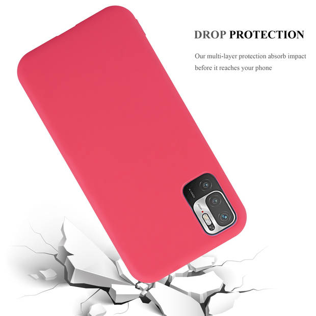 Cadorabo Hoesje geschikt voor Xiaomi RedMi NOTE 10 5G / POCO M3 PRO 5G in CANDY ROOD - Beschermhoes TPU silicone Case