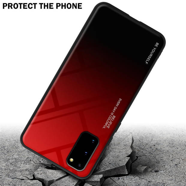 Cadorabo Hoesje geschikt voor Samsung Galaxy S20 in ROOD - ZWART - Tweekleurige beschermhoes TPU-silicone Case Cover
