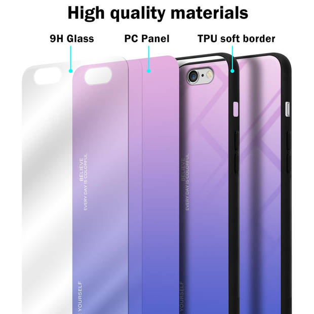 Cadorabo Hoesje geschikt voor Apple iPhone 6 / 6S in ROZE - BLAUW - Tweekleurige beschermhoes TPU-silicone Case Cover