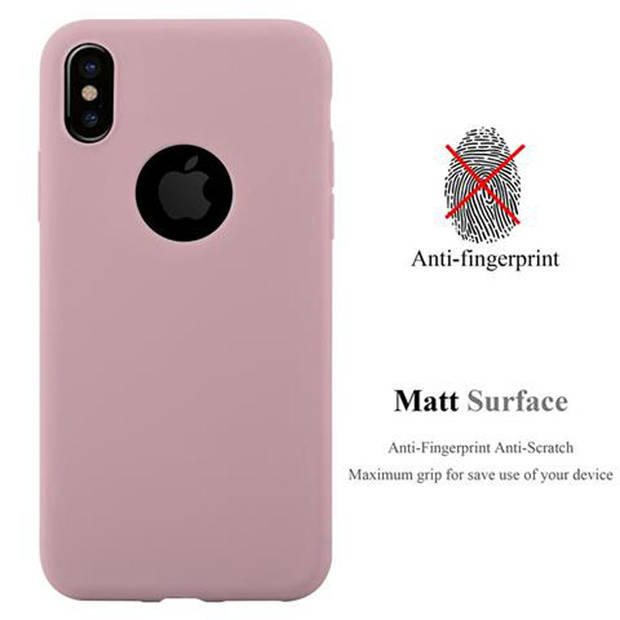 Cadorabo Hoesje geschikt voor Apple iPhone X / XS in CANDY ROZE - Beschermhoes TPU silicone Case Cover