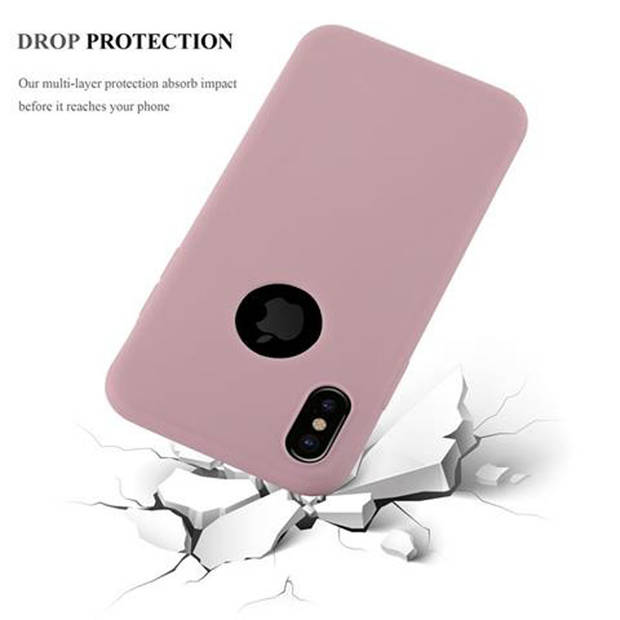 Cadorabo Hoesje geschikt voor Apple iPhone X / XS in CANDY ROZE - Beschermhoes TPU silicone Case Cover