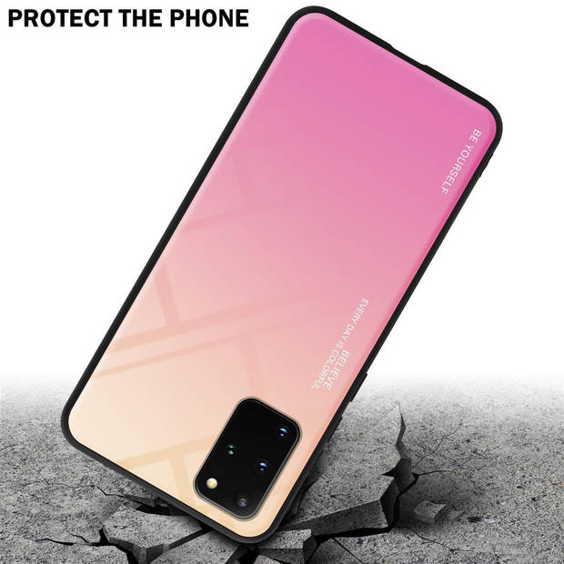 Cadorabo Hoesje geschikt voor Samsung Galaxy S20 PLUS in GEEL - ROZE - Tweekleurige beschermhoes TPU-silicone Case Cover