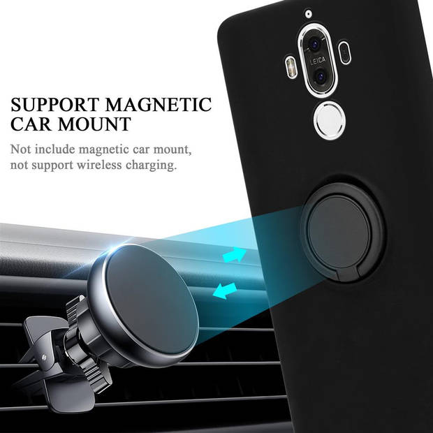 Cadorabo Hoesje geschikt voor Huawei MATE 9 in LIQUID ZWART - Beschermhoes van TPU silicone Case Cover met ring