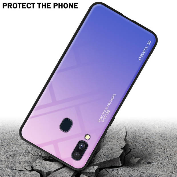 Cadorabo Hoesje geschikt voor Samsung Galaxy A40 in ROZE - BLAUW - Tweekleurige beschermhoes TPU-silicone Case Cover
