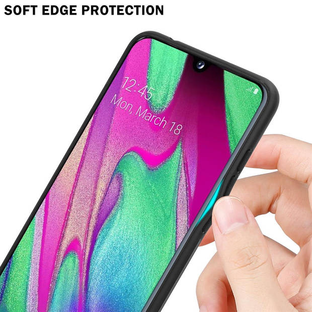 Cadorabo Hoesje geschikt voor Samsung Galaxy A40 in ROZE - BLAUW - Tweekleurige beschermhoes TPU-silicone Case Cover