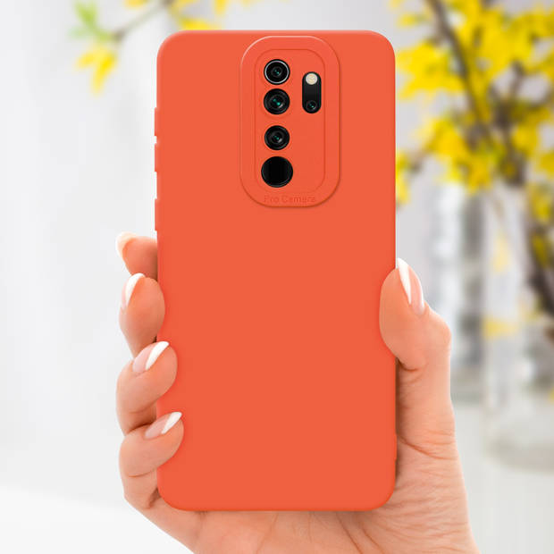 Cadorabo Hoesje geschikt voor Xiaomi RedMi NOTE 8 PRO in FLUID ORANJE - Beschermhoes TPU silicone Cover Case