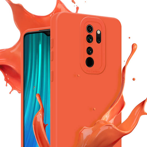 Cadorabo Hoesje geschikt voor Xiaomi RedMi NOTE 8 PRO in FLUID ORANJE - Beschermhoes TPU silicone Cover Case