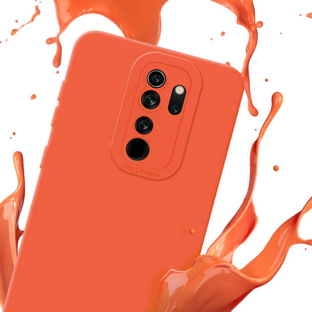 Cadorabo Hoesje geschikt voor Xiaomi RedMi NOTE 8 PRO in FLUID ORANJE - Beschermhoes TPU silicone Cover Case