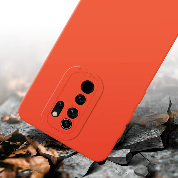 Cadorabo Hoesje geschikt voor Xiaomi RedMi NOTE 8 PRO in FLUID ORANJE - Beschermhoes TPU silicone Cover Case