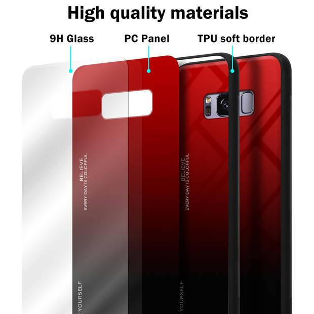 Cadorabo Hoesje geschikt voor Samsung Galaxy S8 PLUS in ROOD - ZWART - Tweekleurige beschermhoes TPU-silicone Case Cover