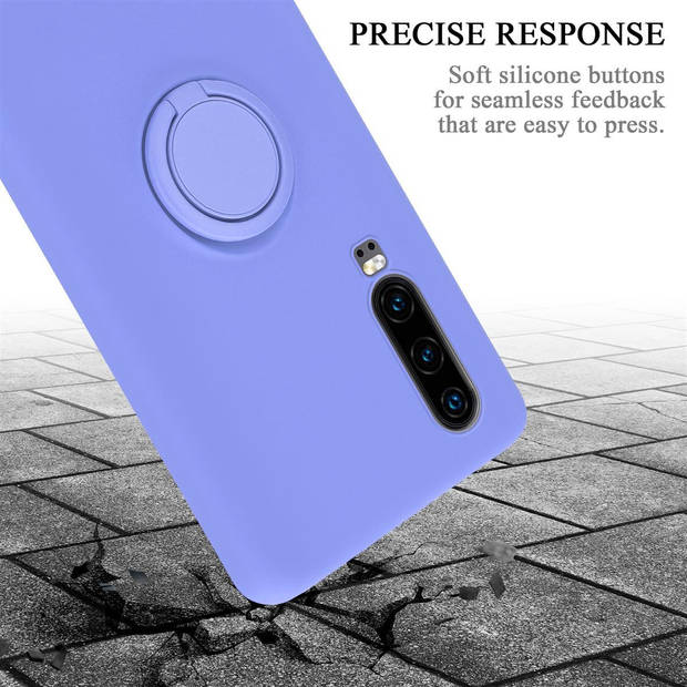 Cadorabo Hoesje geschikt voor Huawei P30 in LIQUID LICHT PAARS - Beschermhoes van TPU silicone Case Cover met ring