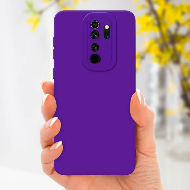 Cadorabo Hoesje geschikt voor Xiaomi RedMi NOTE 8 PRO in FLUID DONKER PAARS - Beschermhoes TPU silicone Cover Case