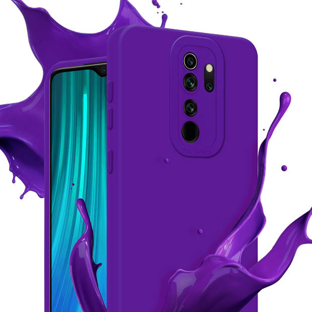 Cadorabo Hoesje geschikt voor Xiaomi RedMi NOTE 8 PRO in FLUID DONKER PAARS - Beschermhoes TPU silicone Cover Case