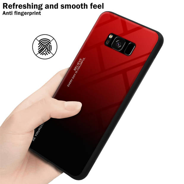 Cadorabo Hoesje geschikt voor Samsung Galaxy S8 in ROOD - ZWART - Tweekleurige beschermhoes TPU-silicone Case Cover