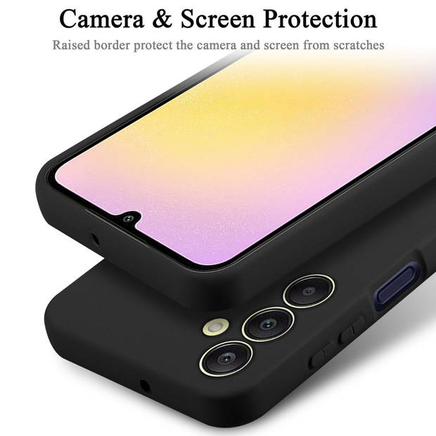 Cadorabo Hoesje geschikt voor Samsung Galaxy A25 Case in LIQUID ZWART - Beschermhoes TPU silicone Cover