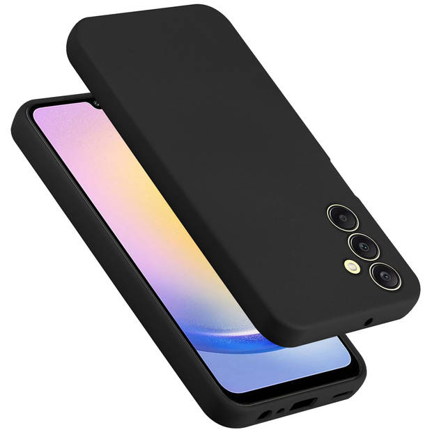 Cadorabo Hoesje geschikt voor Samsung Galaxy A25 Case in LIQUID ZWART - Beschermhoes TPU silicone Cover