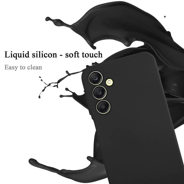 Cadorabo Hoesje geschikt voor Samsung Galaxy A25 Case in LIQUID ZWART - Beschermhoes TPU silicone Cover