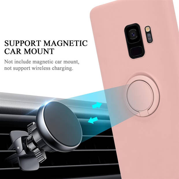 Cadorabo Hoesje geschikt voor Samsung Galaxy S9 in LIQUID ROZE - Beschermhoes van TPU silicone Case Cover met ring