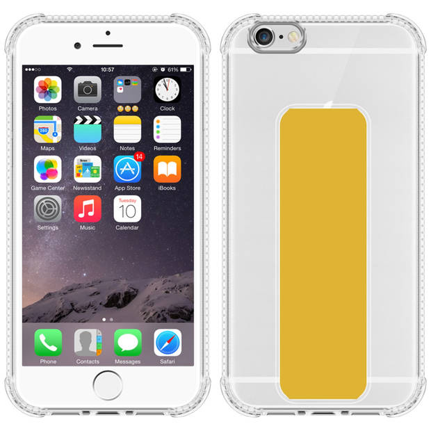 Cadorabo Hoesje geschikt voor Apple iPhone 6 PLUS / 6S PLUS Cover in GEEL - Beschermhoes TPU silicone Case met houder