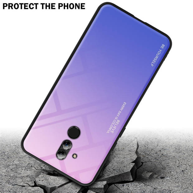 Cadorabo Hoesje geschikt voor Huawei MATE 20 LITE in ROZE - BLAUW - Tweekleurige beschermhoes TPU-silicone Case Cover
